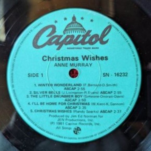 Vintage Anne Murray Vinyl LP – Christmas Wishes – c 1981 - Picture 5 of 12